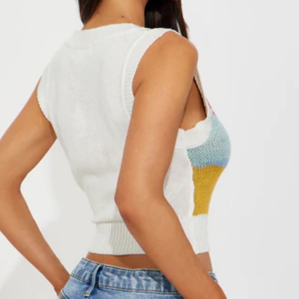 Fashion Nova Multicolor Knit Crop Top - Picture 2 of 2